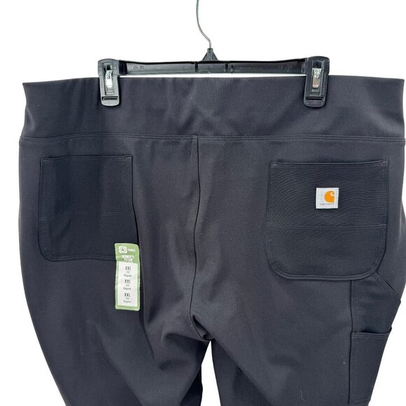 Carhartt Womens Black Fitted Pants XXL Durable Stretch With Pockets For Work - Picture 2 of 10